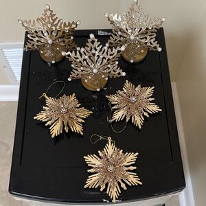 Gold and Silver Ornaments and Candleholders